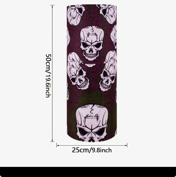 5/25 Green or white skull face Sports Seamless Bandana Sport gator UV Protection - Picture 5 of 11